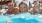 a group of people in a pool